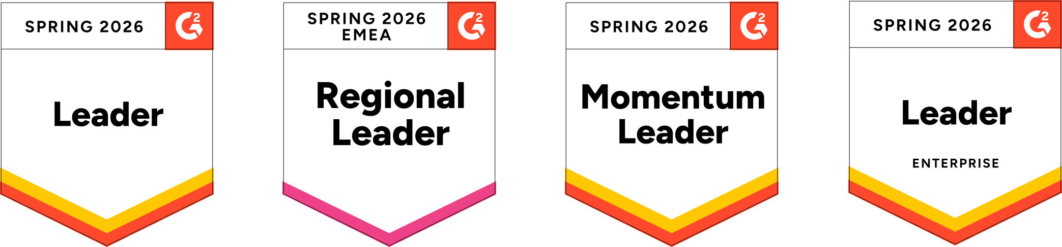 Four G2 Badges