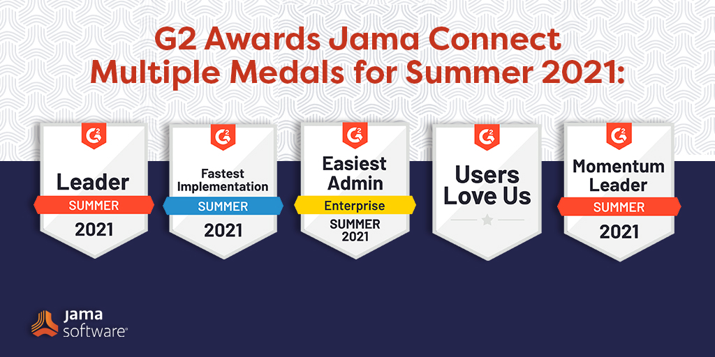 Jama Software Named Leader for Requirements Management Software in the G2 Grid for Summer 2021