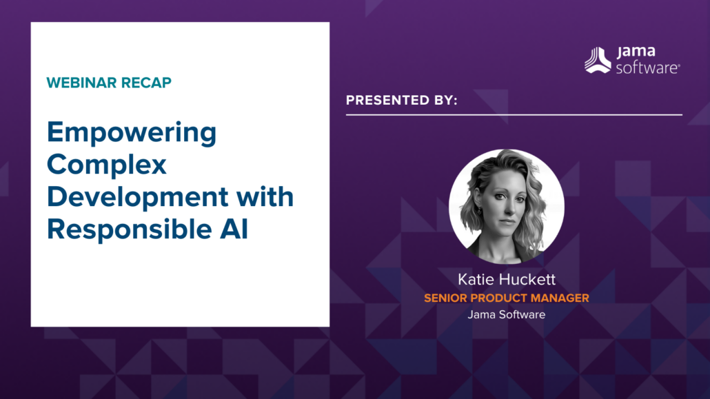 Image of a woman acting as the host of this webinar about responsible AI.