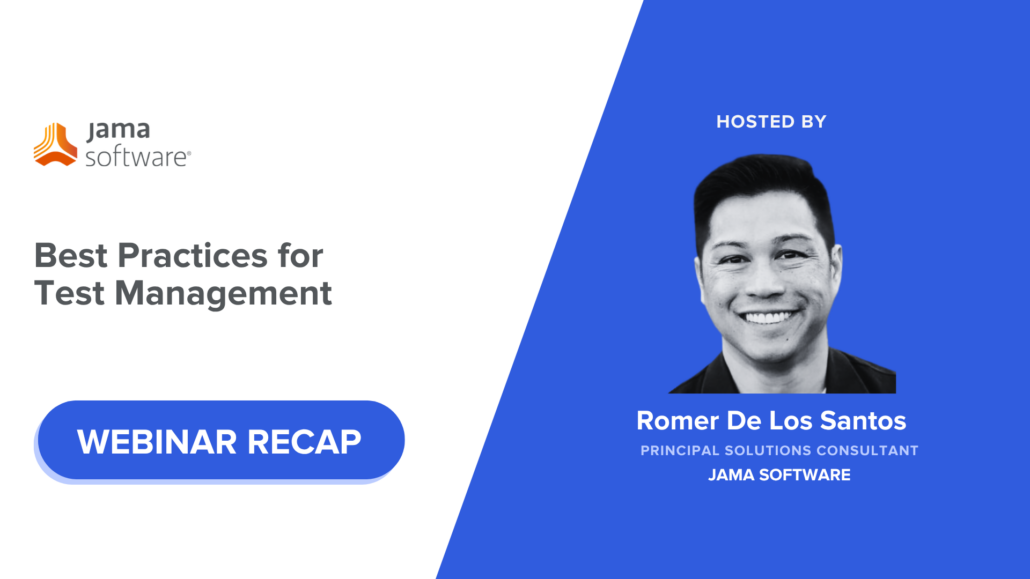 Romer De Los Santos leading webinar on Test Management Best Practices.