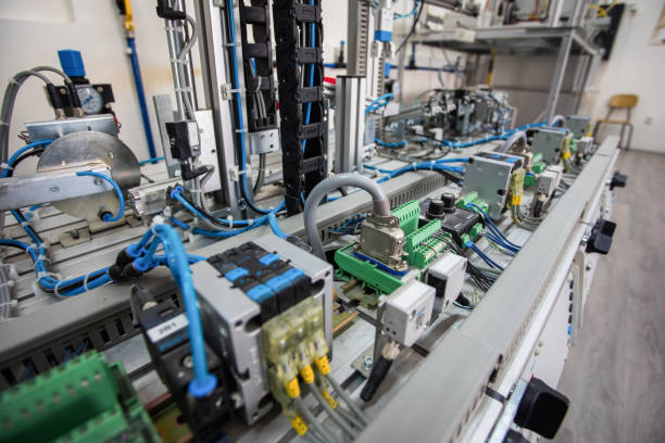 Machinery without people in production line.