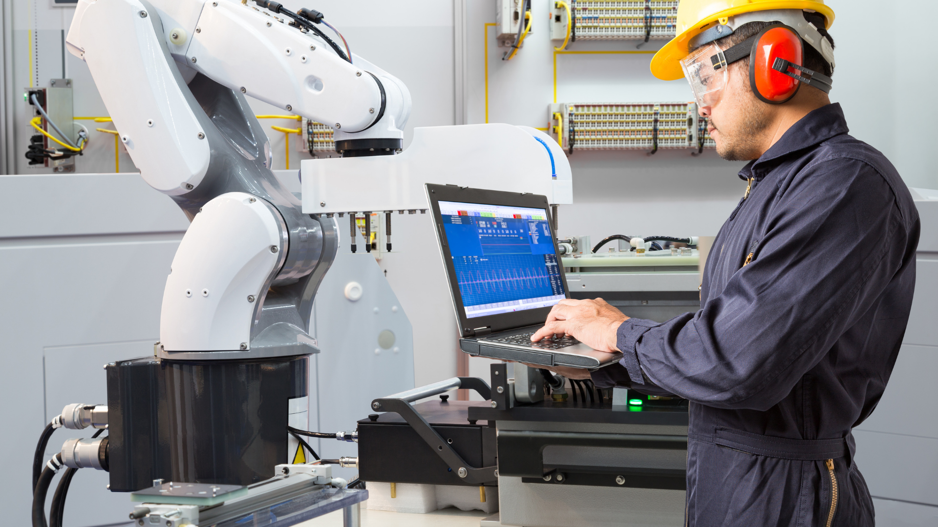 man working at a machine