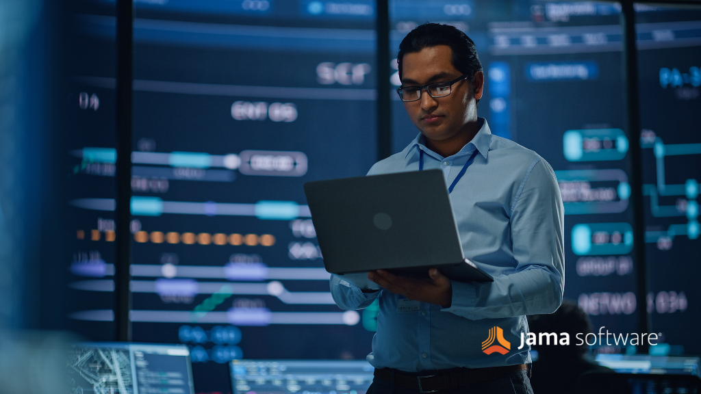 Engineering manager using AI on a laptop.