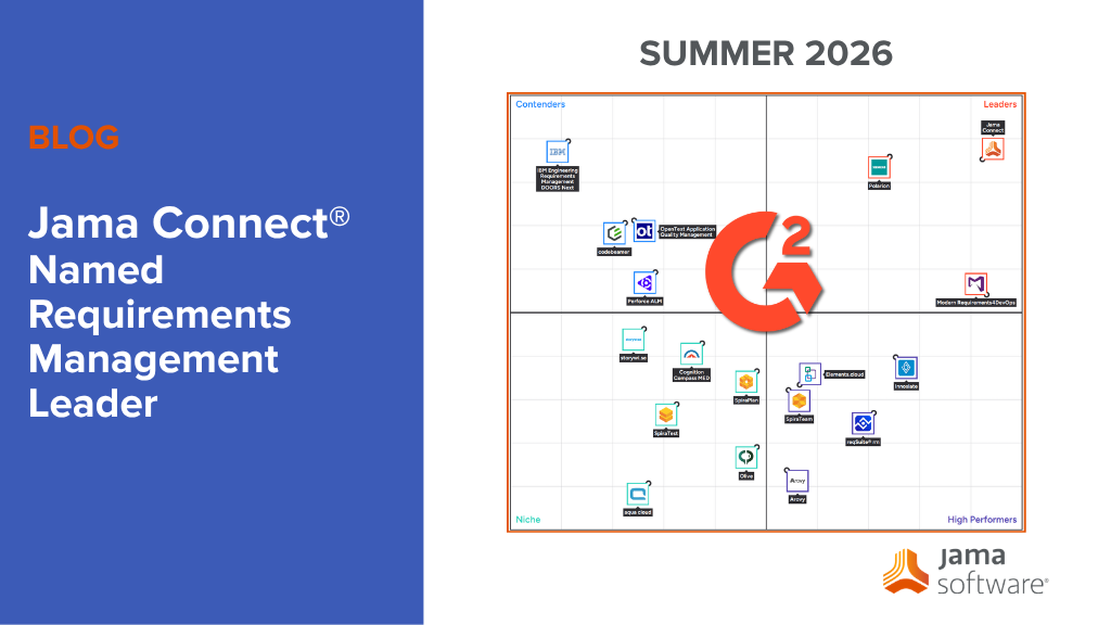 Jama Connect® Is the Leader In G2’s Summer 2026 Requirements Management Report