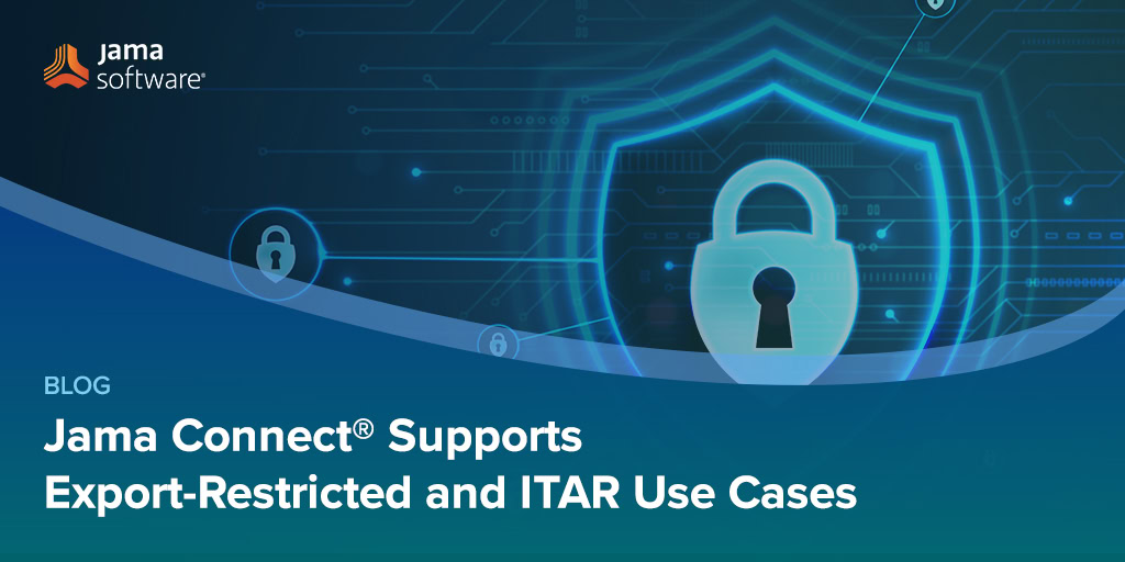 Security lock on a shield over text on this topic being ITAR use cases.
