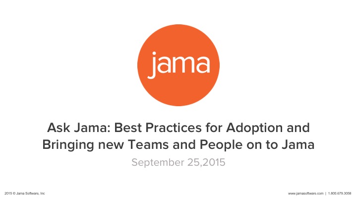 Ask Jama Best Practices for Adoption