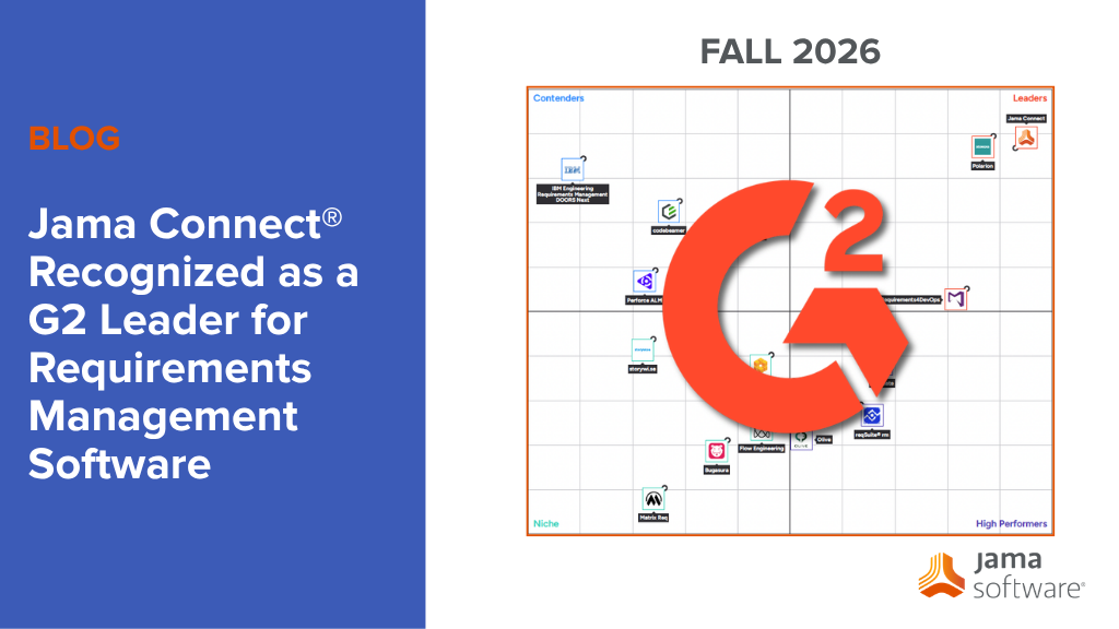 Jama Connect® Recognized as a G2 Leader for Requirements Management Software